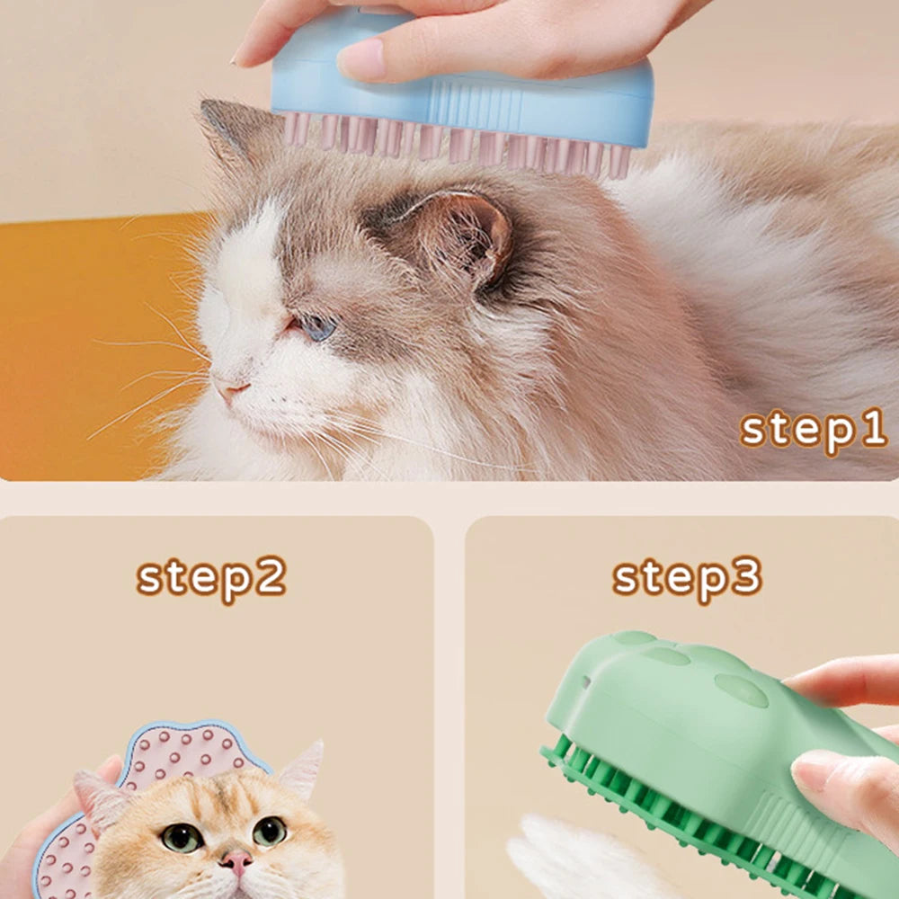 Brosse à vapeur pour chat et chien, en Silicone souple